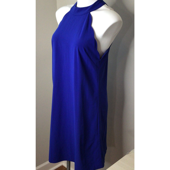 Altar'd State Royal Blue Scalloped Shoulder Midi Swing Dress Size M - Picture 2 of 7